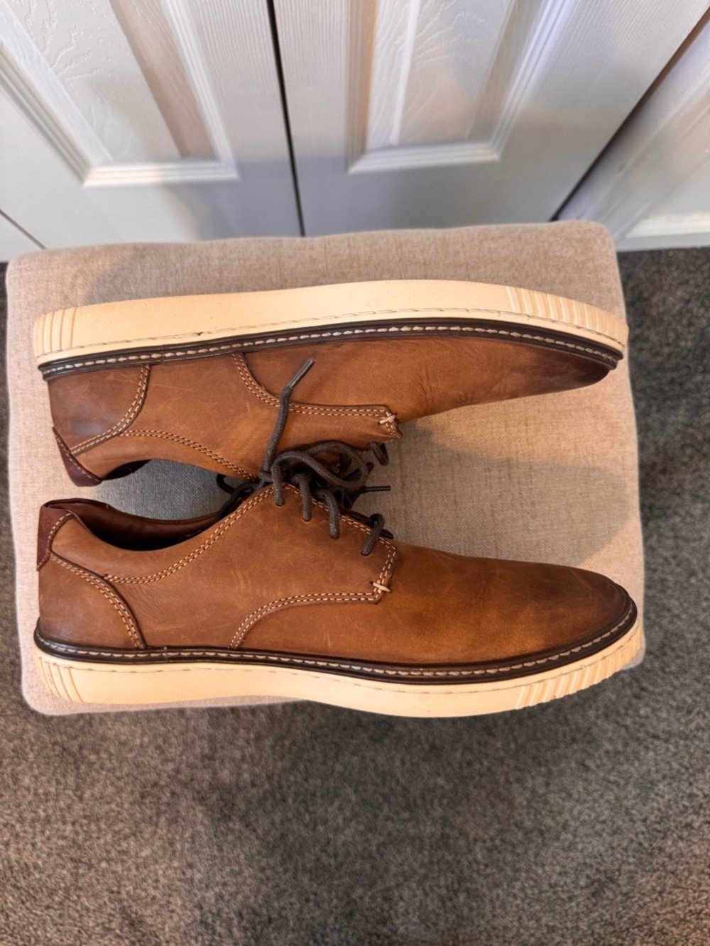 Men's Johnson & Murphy Leather Casual Brown Lace-Up Shoes Size 8.5 - Picture 7 of 10